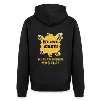Imker Lustiger Spruch - Unisex Premium Bio Zip Hoodie - Schwarz - Hinten - Nico (187cm)
