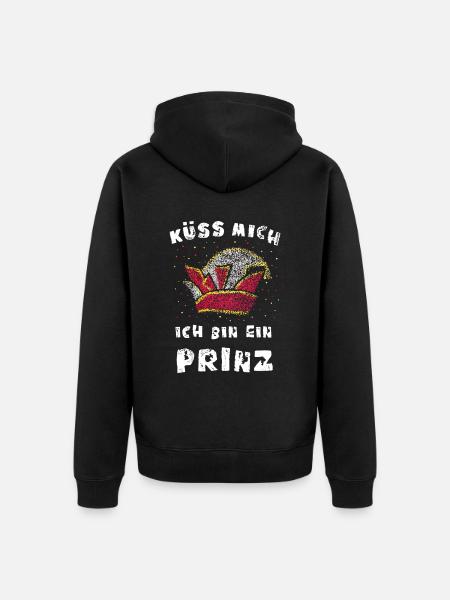 Narrenkappe Karneval Köln Prinz Prinzenkappe - Unisex Premium Bio Zip Hoodie - Schwarz