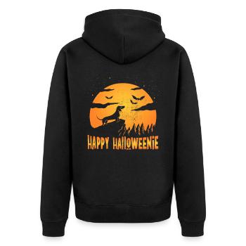 Happy Halloweiner Halloween Dachshund Weiner Dog - Unisex Premium Organic Zip Hoodie - black - Back - Nico (187cm)