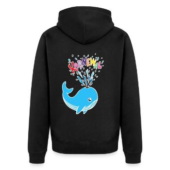 Karneval Fasching Konfetti Köln Alaaf Kölnerin - Unisex Premium Bio Zip Hoodie - Schwarz - Hinten - Nico (187cm)