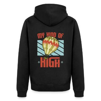 Meine Art von Hoch Heißluftballon-Liebhaber Ballon - Unisex Premium Bio Zip Hoodie - Schwarz - Hinten - Nico (187cm)