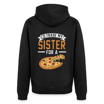 Je demanderais à ma sœur une pizza liebha - Veste à capuche bio Premium Unisexe - noir - Dos - Nico (187cm)