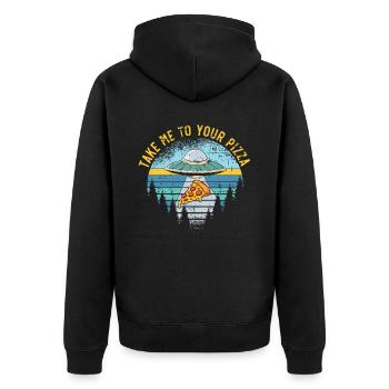 Take me to your pizza Italian food - Unisex Premium Organic Zip Hoodie - black - Back - Nico (187cm)