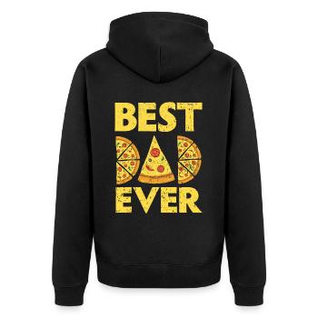 Best Father of All Time Pizza Lover Italyi - Unisex Premium Organic Zip Hoodie - black - Back - Nico (187cm)