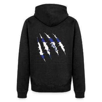 Israel - Unisex Premium Bio Zip Hoodie - Schwarz - Hinten - Nico (187cm)