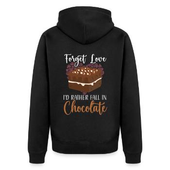 Oubliez l’amour, je préfère échouer dans le gâteau au chocolat - Veste à capuche bio Premium Unisexe - noir - Dos - Nico (187cm)