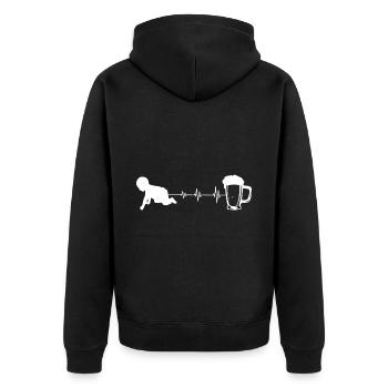 Daddy 2022 New Baby Stork Artist Bierkrug - Unisex Premium Bio Zip Hoodie - Schwarz - Hinten - Nico (187cm)