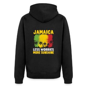 Jamaika Strandurlaub am Meer Design Strandmotiv - Unisex Premium Bio Zip Hoodie - Schwarz - Hinten - Nico (187cm)