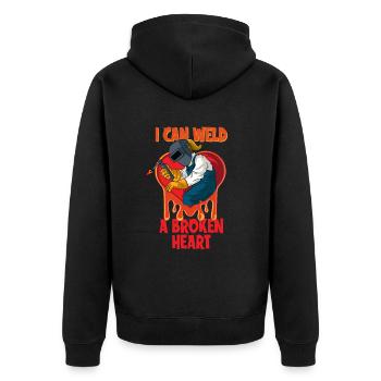 Welder Spruch Design for MetalWorkers - Unisex Premium Organic Zip Hoodie - black - Back - Nico (187cm)