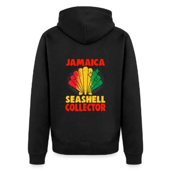 Jamaika Strandurlaub am Meer Design Strandmotiv - Unisex Premium Bio Zip Hoodie - Schwarz - Hinten - Nico (187cm)