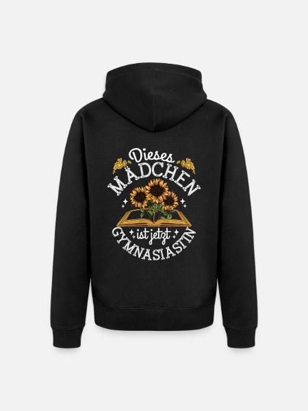 Einschulung Gymnasium Mädchen - Unisex Premium Bio Zip Hoodie - Schwarz