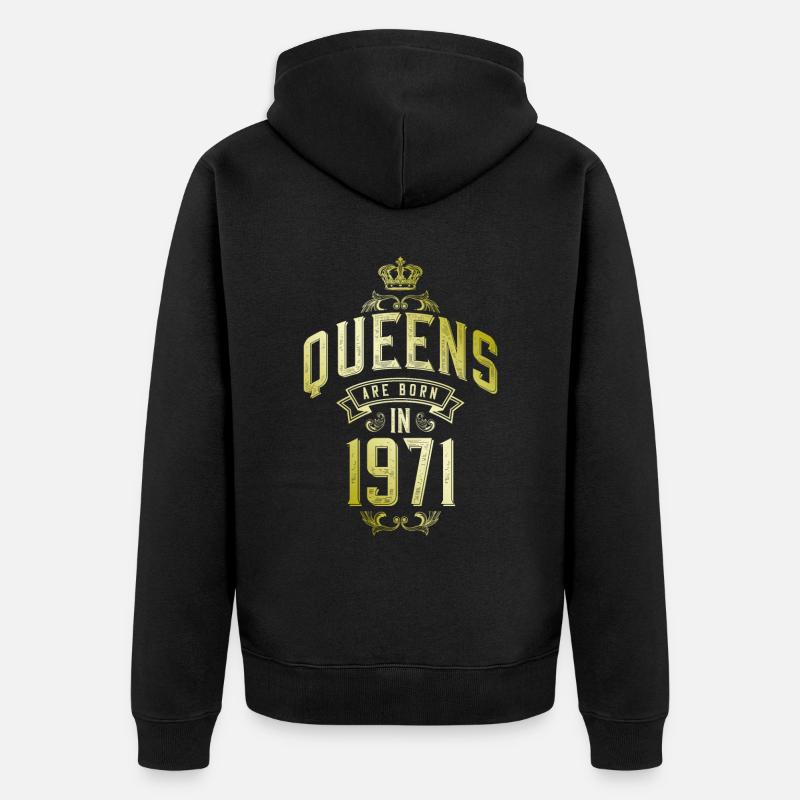 Queens nés en 1971 - Veste à capuche bio Premium Unisexe - noir