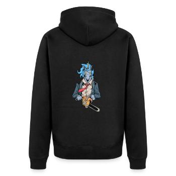 Monster Animals - Tronçonneuse Licorne - Veste à capuche bio Premium Unisexe - noir - Dos - Nico (187cm)