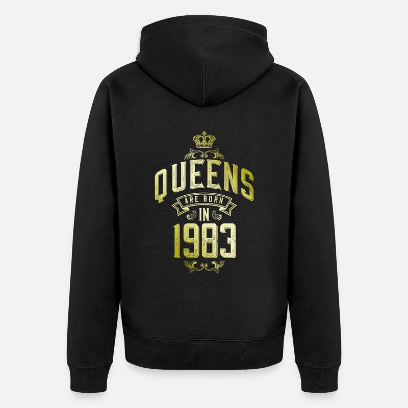 Queens nés en 1983 - Veste à capuche bio Premium Unisexe - noir
