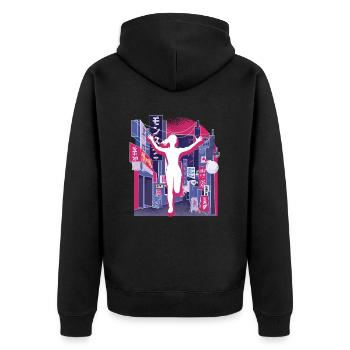 Asian City Marathon, Trail Running - Unisex Premium Organic Zip Hoodie - black - Back - Nico (187cm)