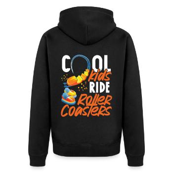 Roller Coaster Cool Kids Ride - Unisex Premium Organic Zip Hoodie - black - Back - Nico (187cm)
