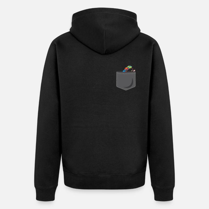 Roller Coaster Pocket - Unisex Premium Bio Zip Hoodie - Schwarz