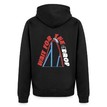 Scooter Coaster Wait For The Drop - Unisex Premium Organic Zip Hoodie - black - Back - Nico (187cm)