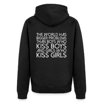 Le monde a de plus gros problèmes que les personnes LGBTQ+ - Veste à capuche bio Premium Unisexe - noir - Dos - Nico (187cm)
