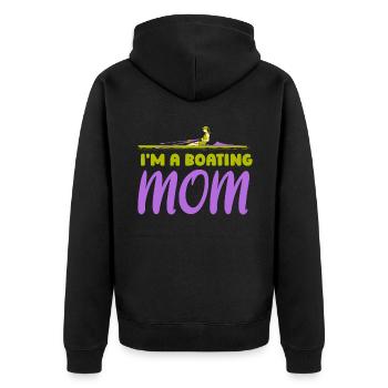 Ich Bin Eine Boot Fahrende Mutter Bootfahren Yacht - Unisex Premium Bio Zip Hoodie - Schwarz - Hinten - Nico (187cm)