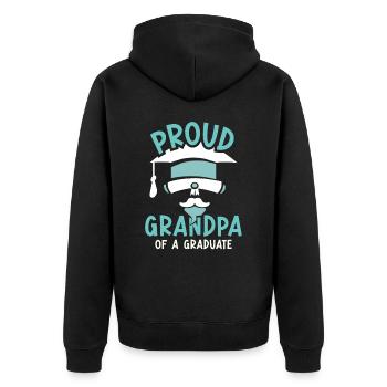 Stolzer Großvater Eines Absolventen Absolvent - Unisex Premium Bio Zip Hoodie - Schwarz - Hinten - Nico (187cm)