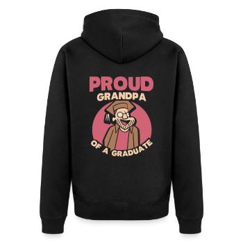 Stolzer Großvater Eines Absolventen Absolvent - Unisex Premium Bio Zip Hoodie - Schwarz - Hinten - Nico (187cm)