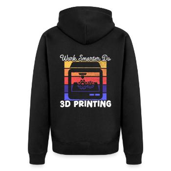 Work Smarter Do 3D Printing Nozzle 3D Printer - Unisex Premium Organic Zip Hoodie - black - Back - Nico (187cm)