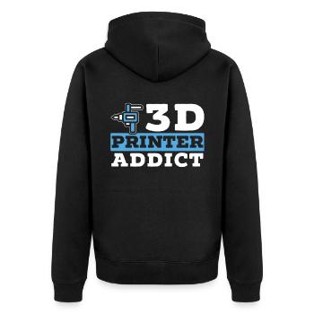 3D Printer Addict 3D Printing Nozzle Retractment - Unisex Premium Organic Zip Hoodie - black - Back - Nico (187cm)