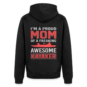 Eine Stolze Mutter Verdammt Guten Kayakfahrer - Unisex Premium Bio Zip Hoodie - Schwarz - Hinten - Nico (187cm)