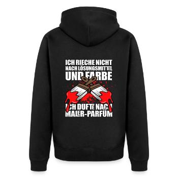 Maler - Unisex Premium Bio Zip Hoodie - Schwarz - Hinten - Nico (187cm)