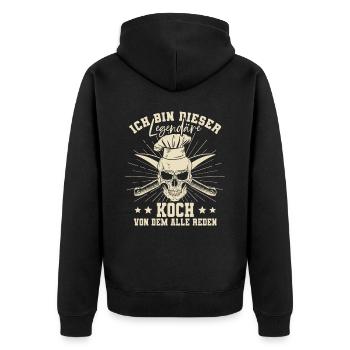 Ich Bin Dieser Legendäre Koch - Unisex Premium Bio Zip Hoodie - Schwarz - Hinten - Nico (187cm)