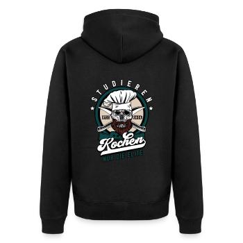 Studieren Kann Jeder Kochen Koch - Unisex Premium Bio Zip Hoodie - Schwarz - Hinten - Nico (187cm)