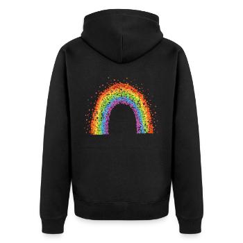 Rainbow Rainbow Flag Confetti Carnaval - Veste à capuche bio Premium Unisexe - noir - Dos - Nico (187cm)