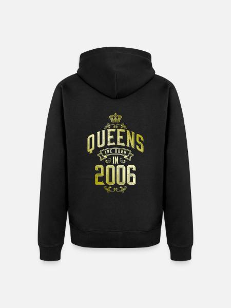 Queens born in 2006 - Unisex Premium Organic Zip Hoodie - black