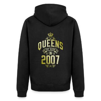 Reines nées en 2007 - Veste à capuche bio Premium Unisexe - noir - Dos - Nico (187cm)