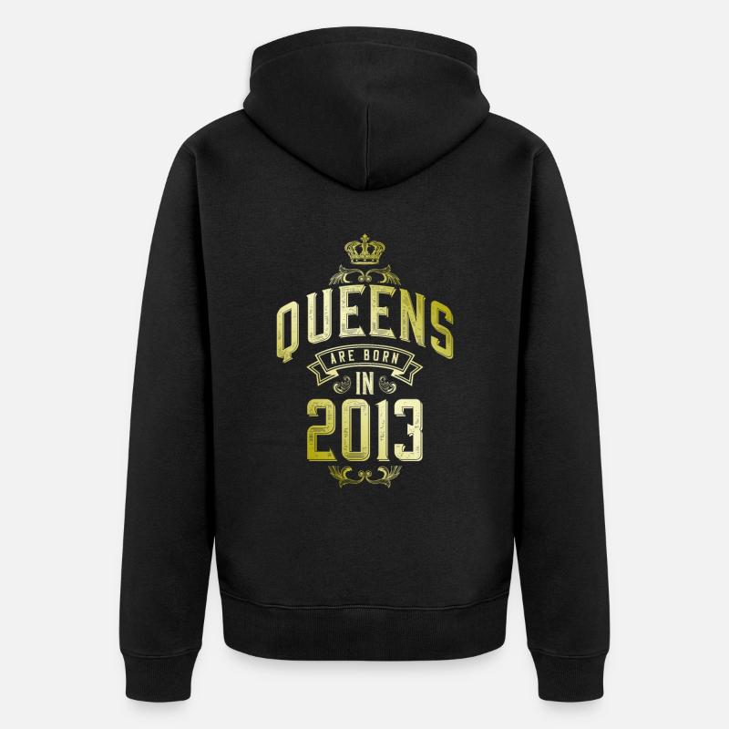 Queens born in 2013 - Unisex Premium Bio Zip Hoodie - Schwarz