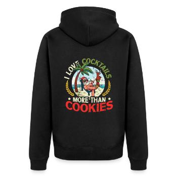 Like Cocktails More Than Cookies Christmas In July - Unisex Premium Organic Zip Hoodie - black - Back - Nico (187cm)