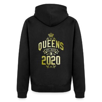 Queens born in 2020 - Unisex Premium Organic Zip Hoodie - black - Back - Nico (187cm)