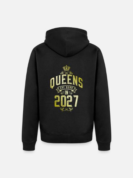 Queens born in 2027 - Unisex Premium Organic Zip Hoodie - black