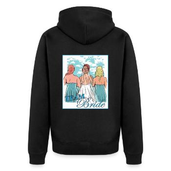 Team Braut Brautjungfer Braut Duschfeier Ehe - Unisex Premium Bio Zip Hoodie - Schwarz - Hinten - Nico (187cm)