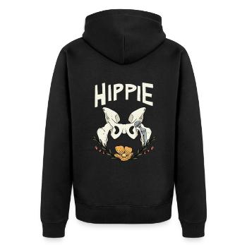 Articulation de la hanche hippie - Veste à capuche bio Premium Unisexe - noir - Dos - Nico (187cm)
