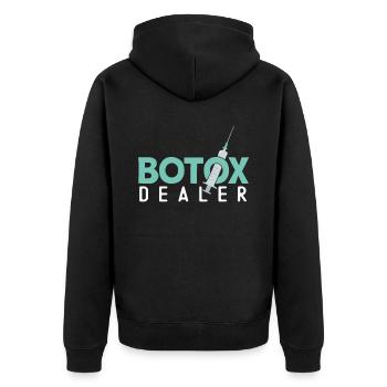 Botox - Unisex Premium Bio Zip Hoodie - Schwarz - Hinten - Nico (187cm)