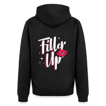 Botox - Unisex Premium Bio Zip Hoodie - Schwarz - Hinten - Nico (187cm)