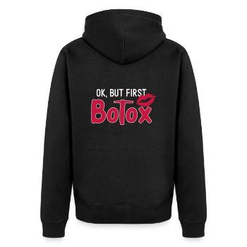 Botox - Unisex Premium Bio Zip Hoodie - Schwarz - Hinten - Nico (187cm)
