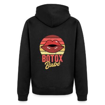 Botox - Unisex Premium Bio Zip Hoodie - Schwarz - Hinten - Nico (187cm)