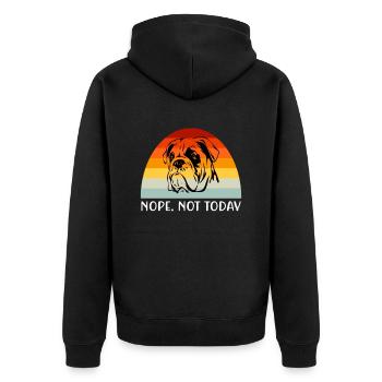 Happy Bulldog Nope pas aujourd’hui - Veste à capuche bio Premium Unisexe - noir - Dos - Nico (187cm)