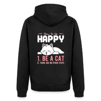 Soyez joyeux comme un chat - Veste à capuche bio Premium Unisexe - noir - Dos - Nico (187cm)