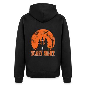 Effrayant halloween citrouille sorcières fantômes zombies - Veste à capuche bio Premium Unisexe - noir - Dos - Nico (187cm)