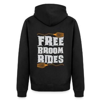 Gruselig Halloween Kürbis Hexen Zombie Gespenster - Unisex Premium Bio Zip Hoodie - Schwarz - Hinten - Nico (187cm)
