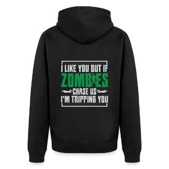 Effrayant halloween citrouille sorcières fantômes zombies - Veste à capuche bio Premium Unisexe - noir - Dos - Nico (187cm)